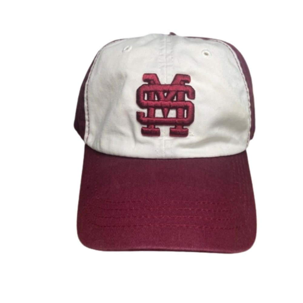 Vintage Mississippi Bulldogs Hat Maroon White Red Baseball Cap USA Unisex Cotton